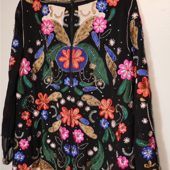 Alice + Olivia Eleonora Multicolored Embroidered Celeb Favorite Mini Dress Small - Picture 7 of 13